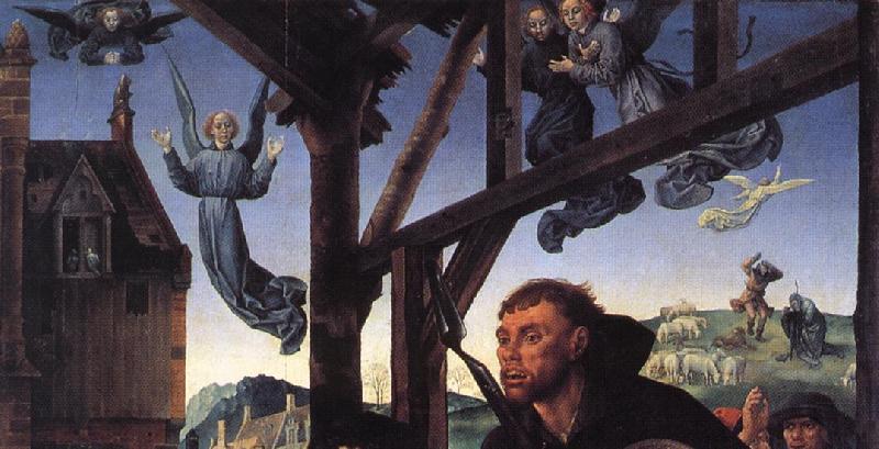 GOES, Hugo van der The Adoration of the Shepherds (detail) France oil painting art